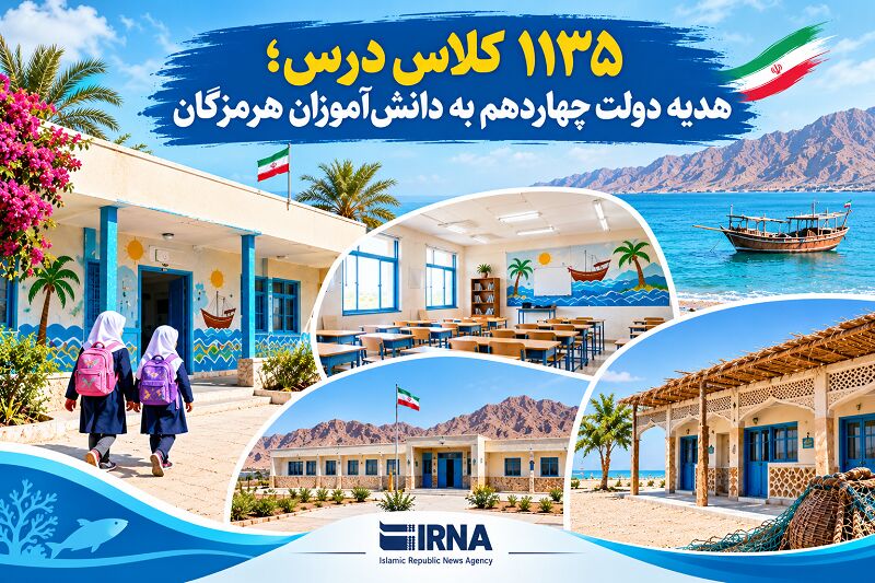 ۱۱۳۵ کلاس درس؛ هدیه دولت چهاردهم به دانش‌آموزان هرمزگانی