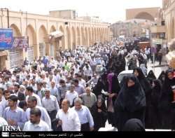 مردم دارالعباده يزد جنايات آل خليفه و عربستان را محكوم كردند