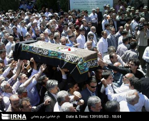 The funeral procession of Professor Mohammad-Hassan Ganji the father of the modern science of geography in Iran