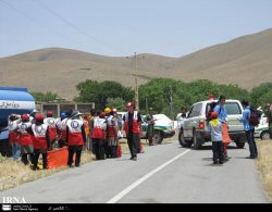 پنج پايگاه هلال احمر به مسافران نوروزي تربت حيدريه خدمات مي دهند