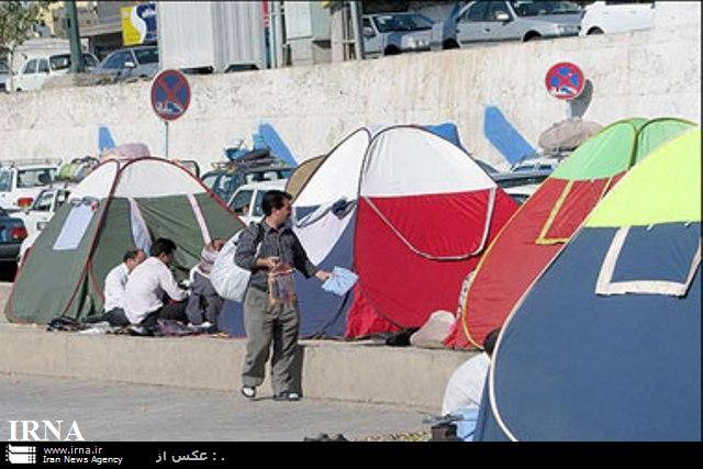 نامساعد شدن شرايط جوي همدان مانع از چادرزني مسافران نوروزي نشد