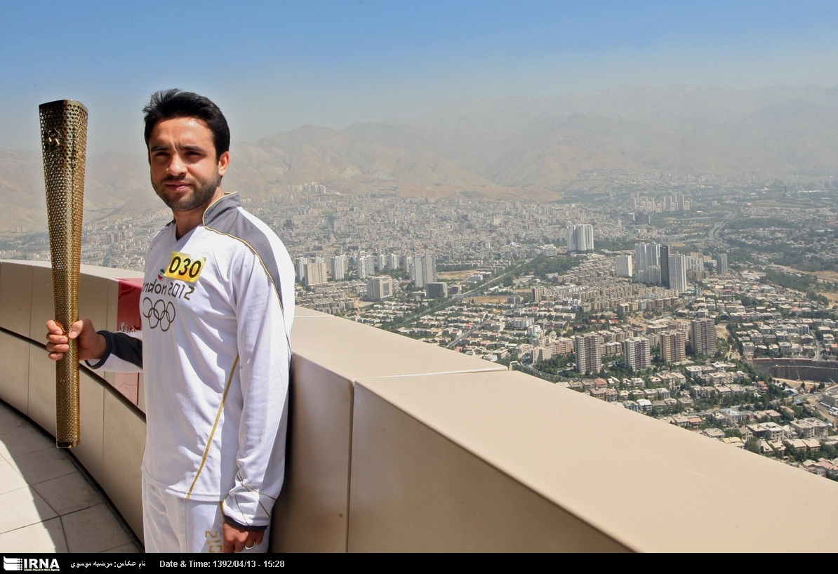 London olympic torch in Tehran Milad Tower