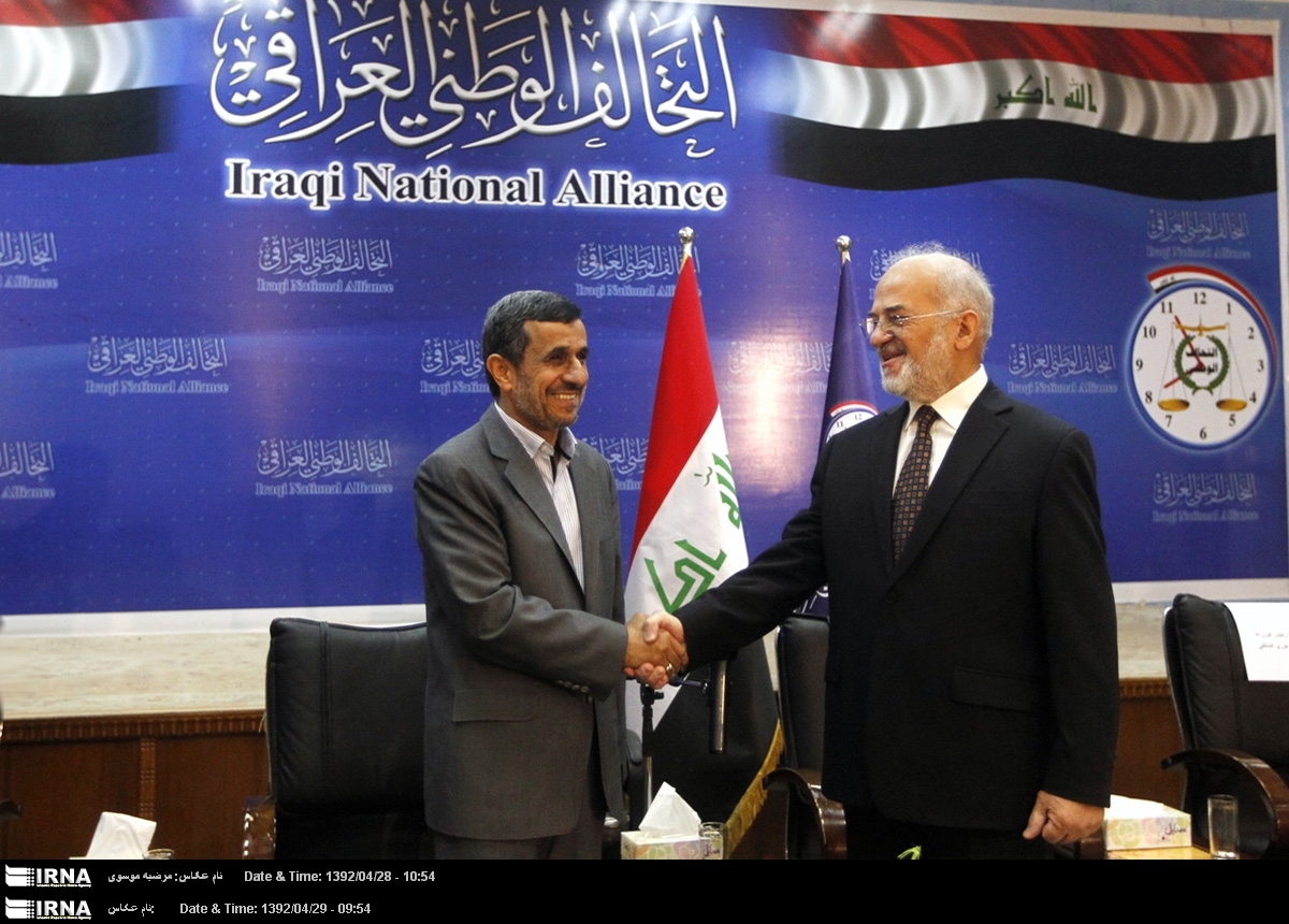 President Ahmadinejad meets with the Chairman and members of the Iraqi National Alliance