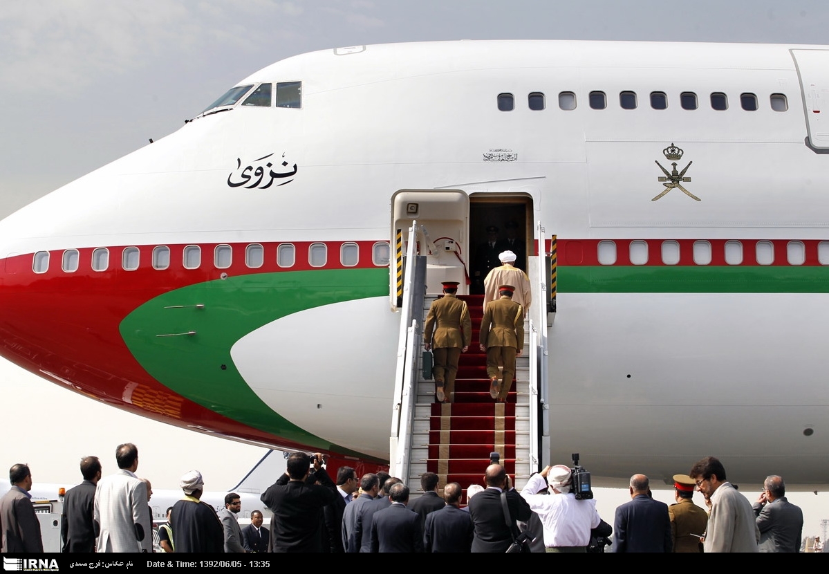 The Omani Sultan was officially seen off by Foreign Minister Mohammad Javad Zarif