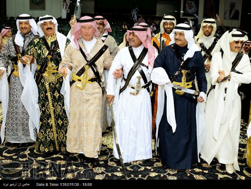 رقص شمشیر ولیعهد انگلیس درعربستان/ خبرگزاری عربستان