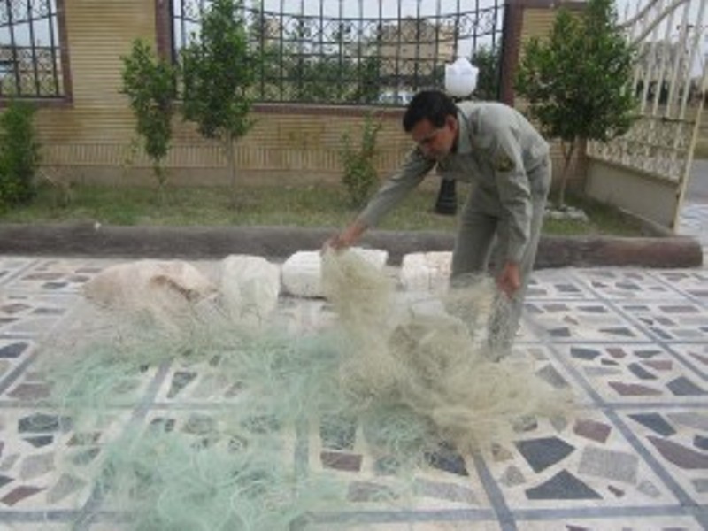 20 رشته تور ماهي گيري از رودخانه دز جمع آوري شد