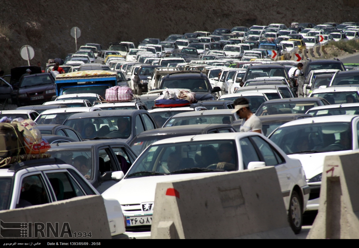 ترافیک سنگین در محورهای شمالی و آزادراه قزوین - تهران
