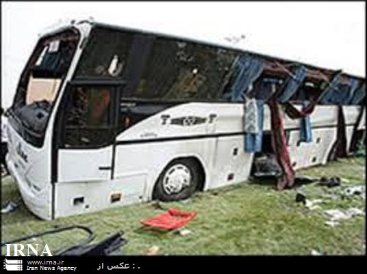 حادثه واژگوني اتوبوس يزد- آبادان در ياسوج مصدوم وخيم نداشته است