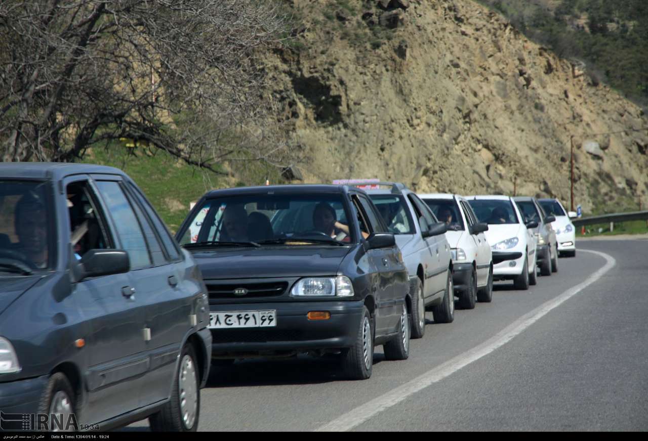 ترافیك سنگین در جاده كرج - چالوس