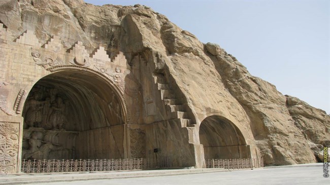 Taq-e Bostan bas-reliefs in rocks