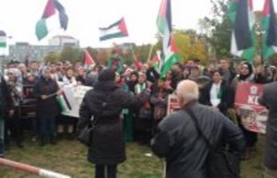 اعتراض فلسطيني ها در برلين به سفر نتانياهو