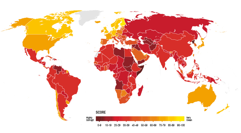 Denmark the cleanest country, Somalia at bottom of Corruption Perceptions Index 2015 Denmark the cleanest country, Somalia at bottom of Corruption Perceptions Index 2015