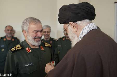 Leader confers badge of honor on IRGC Navy command for capturing US marines Leader confers badge of honor on IRGC Navy command for capturing US marines