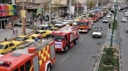 تمرين آمادگي دستگاه هاي خدماتي و امدادي ساوجبلاغ براي نوروز 95
