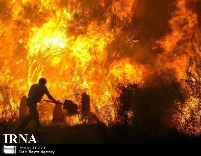 آتش سوزی مراتع شهرستان كنگاور ادامه دارد