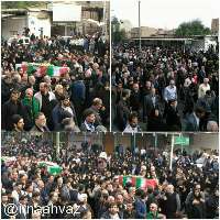 اجتماع بزرگ مردم خوزستان در تشييع شهداي حله پاسخ كوبنده اي به اربابان داعش است