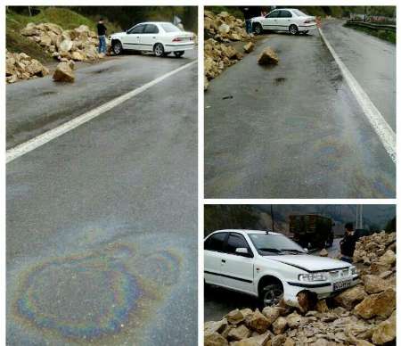 گازوئيل كف جاده چالوس احتمال عامل واژگوني برخي خودروها