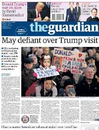 تظاهرات گسترده عليه ترامپ در لندن سرخط روزنامه‌هاي انگليس/12 بهمن‌ماه