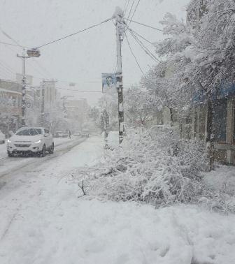 بارش سنگین برف خدمات رسانی شهری را در اراك با مشكل مواجه كرده است