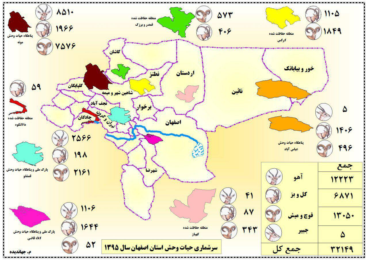 پایان سرشماری وحوش در مناطق حفاظت شده استان اصفهان