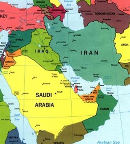 عکس نقشه ی ایران و کشور های همسایه