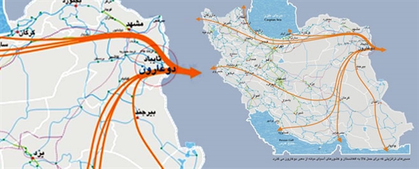 ايران تصدر ثمانية ملايين طن من السلع الي افغانستان عبر معبر دوغارون الحدودي