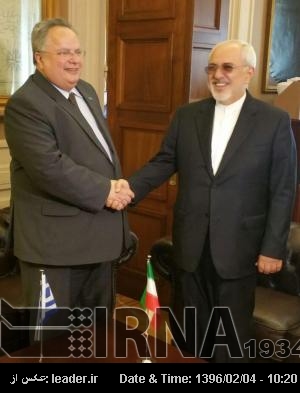 Zarif, Yunan meslektaşı ile görüştü Zarif, Yunan meslektaşı ile görüştü