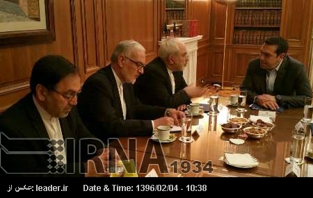 Zarif, Yunan Başbakanı ile görüştü Zarif, Yunan Başbakanı ile görüştü