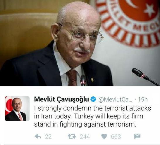 Turkey condemns terrorist attacks in Tehran