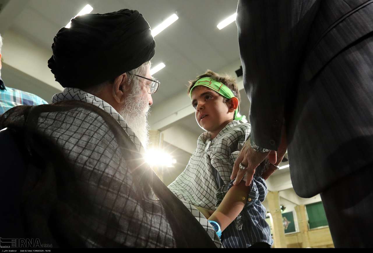 Leader Ayatollah Seyyed Ali Khamenei receives families of martyred border guards, defenders of the holy shrine