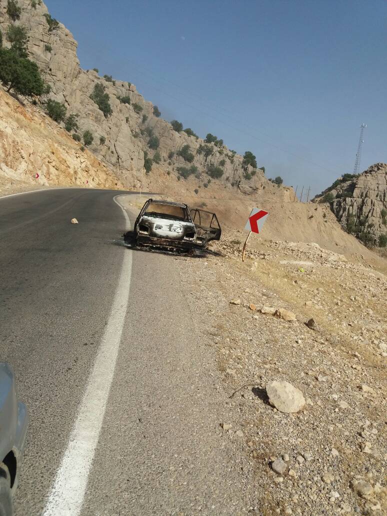 يك دستگاه خودرو سواري پرايد در تاراز انديكا طعمه حريق شد