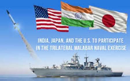 رزمایش مشترك دریایی هند ،ژاپن و آمریكا در خلیج بنگال آغاز شد
