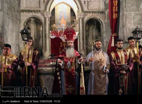 Eucaristía de Patarag(Badarak) en Monasterio de San Tadeo para conmemorar el aniversario del martirio de San Judas Tadeo.Este monasterio armenio está localizado en la provincia de Azerbaiyán Occidental. En 2008, fue incluido en la lista del Patrimonio de la Humanidad por la UNESCO**9391