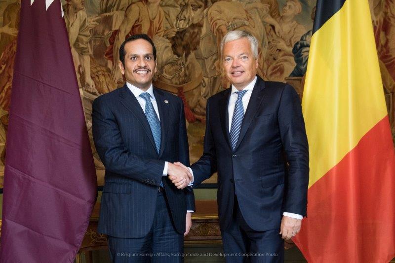 ديدار و گفتگوي وزير امورخارجه قطر با مقامات اتحاديه اروپا و بلژيك درباره مسائل منطقه اي