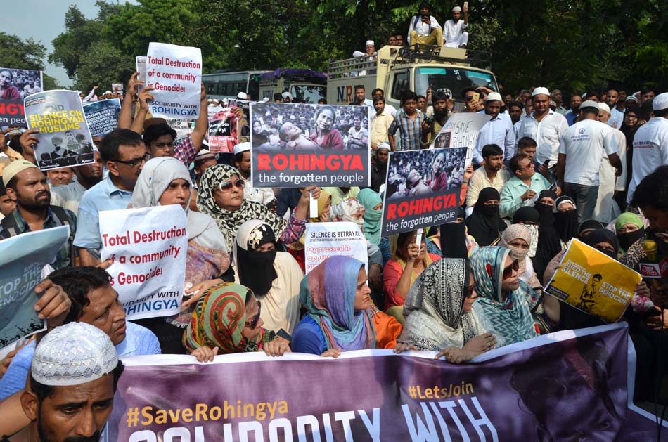 تظاهرات مردم هند در اعتراض به كشتار مسلمانان میانمار