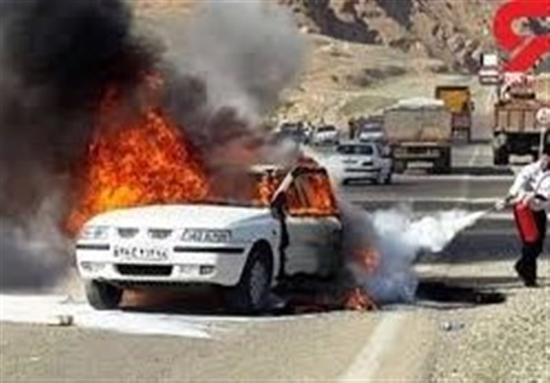 2سرنشین یك خودرو در آتش سوختند/سوانح جاده ای همدان پنج كشته برجا گذاشت