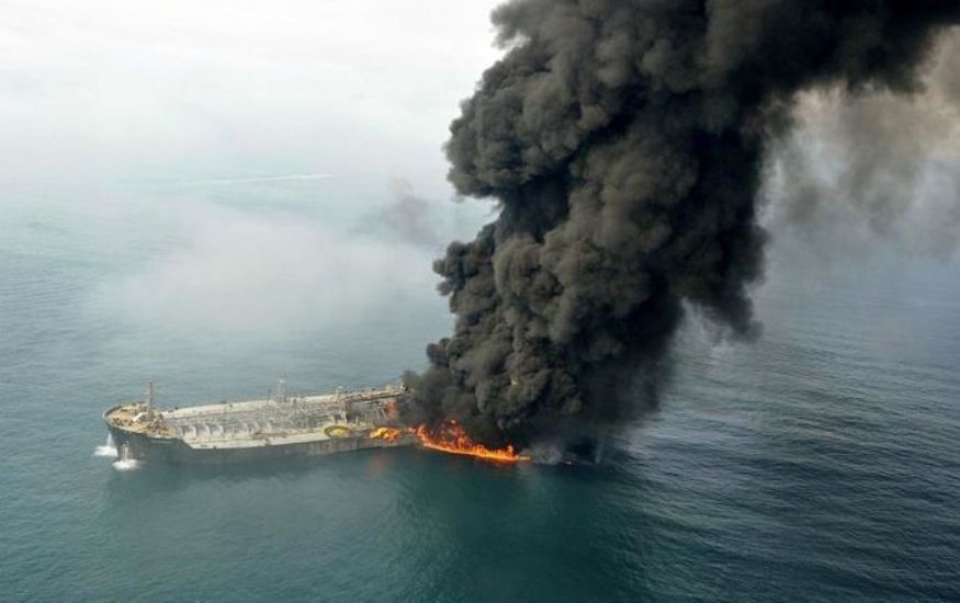 China urged to continue operations to control fire on oil tanker China urged to continue operations to control fire on oil tanker
