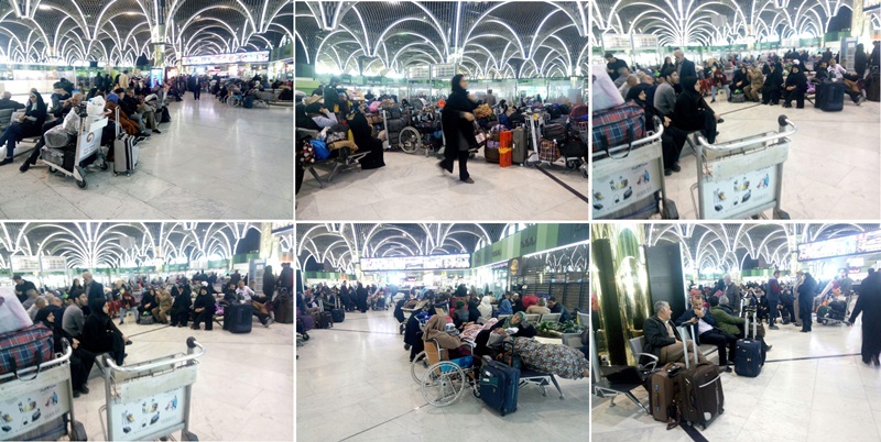 Iran pilgrims stuck in Baghdad Airport back home Iran pilgrims stuck in Baghdad Airport back home