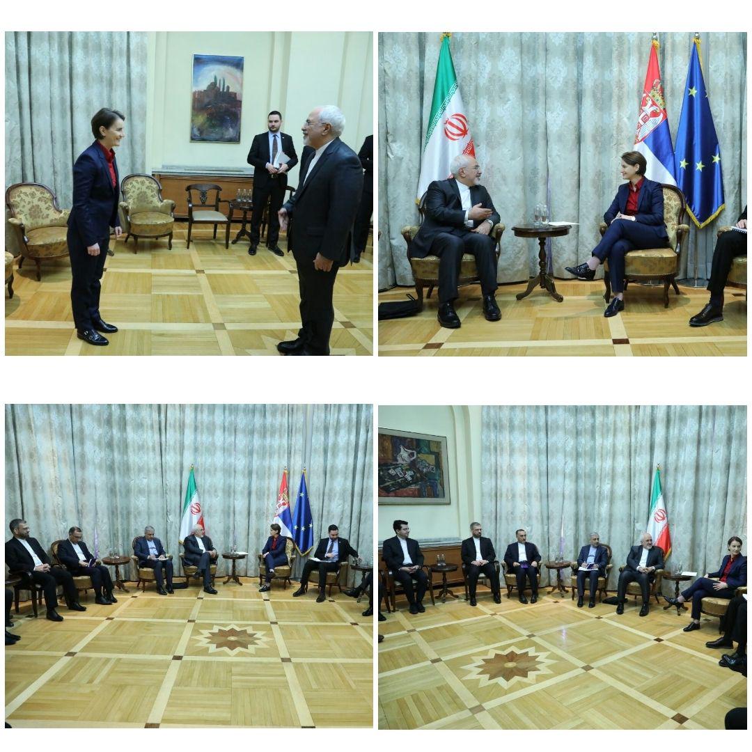ظریف یبحث مع رئیسة وزراء صربیا تعزیز العلاقات الثنائیة ظریف یبحث مع رئیسة وزراء صربیا تعزیز العلاقات الثنائیة