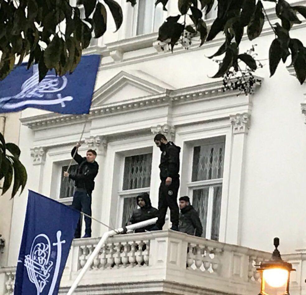 Radical cult members attack Iranian embassy in London Radical cult members attack Iranian embassy in London