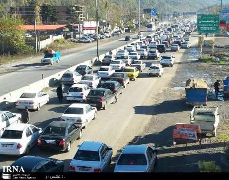 ترافیك در جاده های مازندران سنگین است