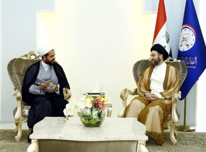 الحكیم والخزعلی یؤكدان أهمیة استمرار الحوارات لتشكیل الكتلة الأكبر الحكیم والخزعلی یؤكدان أهمیة استمرار الحوارات لتشكیل الكتلة الأكبر