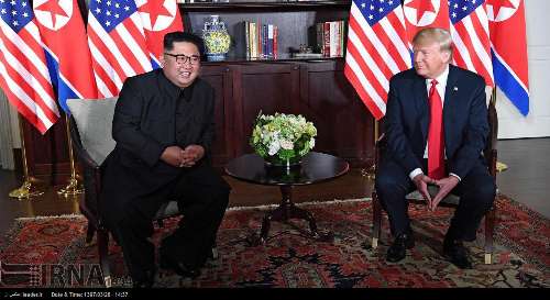Alfombras persas en las salas de negociaciones entre Trump y Kim
