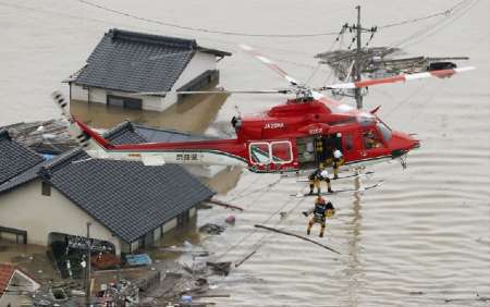 شمار قربانیان سیل و رانش زمین در ژاپن به 126 تن رسید