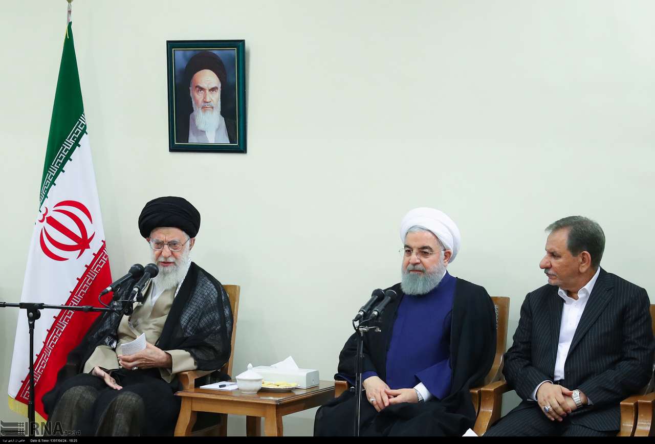 IRNA English - Leader Receives President Rouhani, Cabinet Members