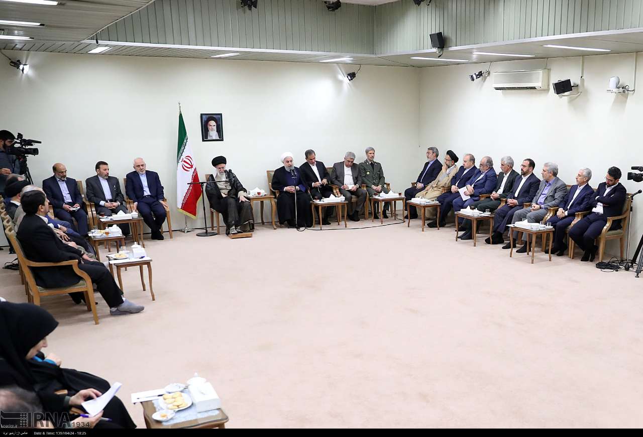 IRNA English - Leader Receives President Rouhani, Cabinet Members