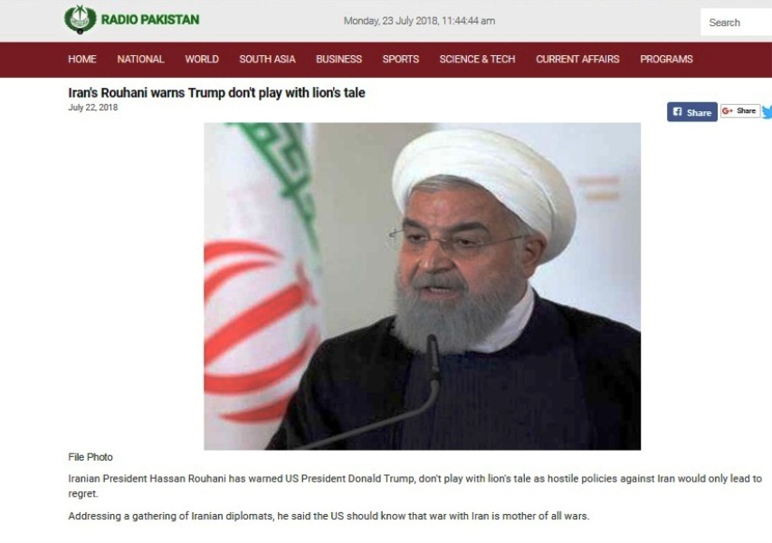 Pakistani media widely covers President Rouhani’s remarks Pakistani media widely covers President Rouhani’s remarks