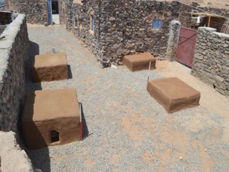 Archeologists after protect columns of Nehbandan Fire Temple Archeologists after protect columns of Nehbandan Fire Temple