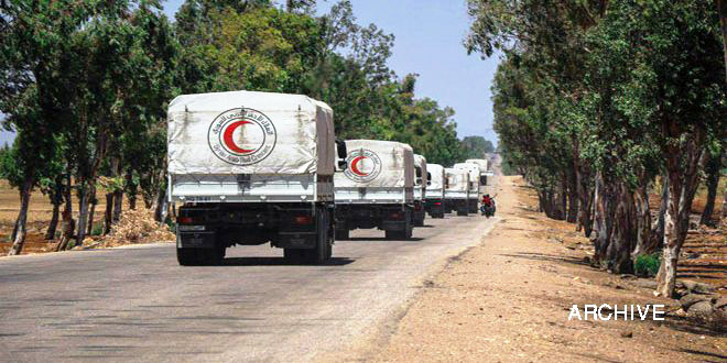 Food convoy arrived in Daraa southeastern countryside Food convoy arrived in Daraa southeastern countryside