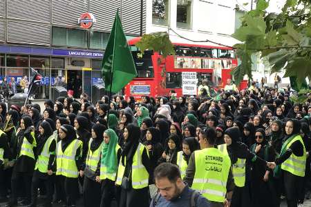 نداي 'يا حسين' در خيابان‌هاي لندن طنين‌انداز شد